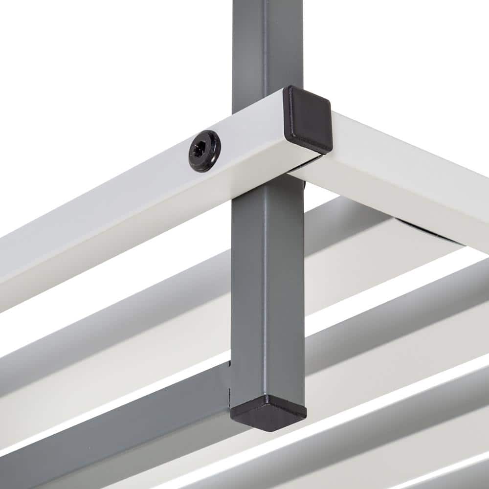 20 in. H x 30 in. W 6-Pair 2-Shelf White/Gray Steel Freestanding Shoe Rack