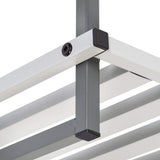 20 in. H x 30 in. W 6-Pair 2-Shelf White/Gray Steel Freestanding Shoe Rack