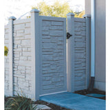 SimTek Ecostone 4 ft. x 6 ft. Gray Composite Privacy Fence Gate
