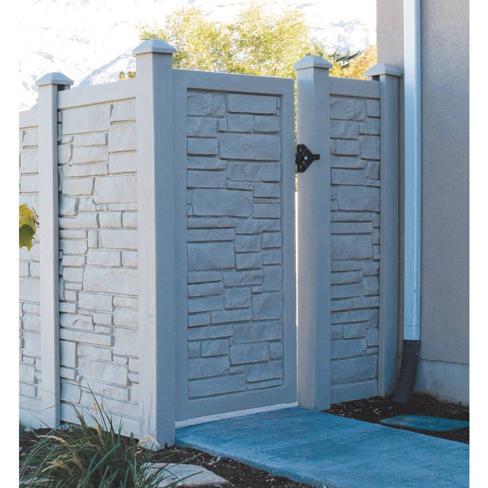 SimTek EcoStone 6 ft. H x 6 ft. W Gray Composite Fence Panel