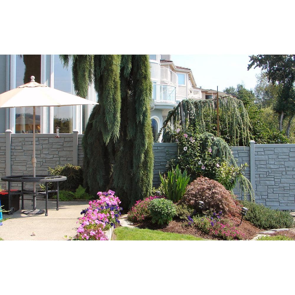 SimTek EcoStone 6 ft. H x 6 ft. W Gray Composite Fence Panel