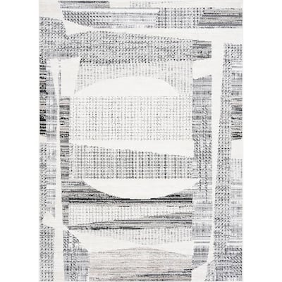 Alpha Gray 5 ft. x 7 ft. Abstract Indoor Area Rug