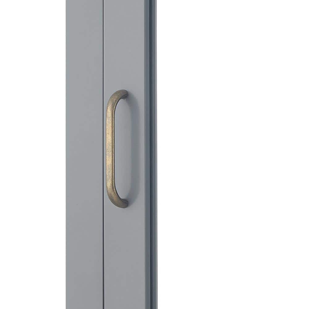 Teamson Home Mercer Mid Century Modern 18.11 in. W x 6 in. L x 20.62 in. H Wooden Wall Medicine Cabinet with Mirror in Gray