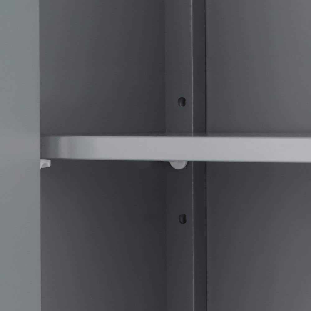 Teamson Home Mercer Mid Century Modern 18.11 in. W x 6 in. L x 20.62 in. H Wooden Wall Medicine Cabinet with Mirror in Gray