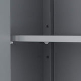 Teamson Home Mercer Mid Century Modern 18.11 in. W x 6 in. L x 20.62 in. H Wooden Wall Medicine Cabinet with Mirror in Gray