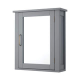 Teamson Home Mercer Mid Century Modern 18.11 in. W x 6 in. L x 20.62 in. H Wooden Wall Medicine Cabinet with Mirror in Gray