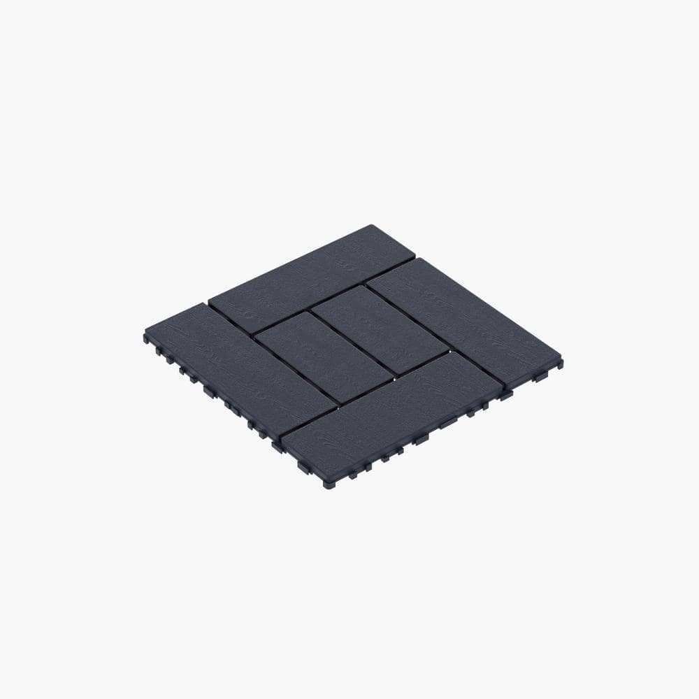 Tidoin Outdoor 1 ft. x 1 ft. Composite Deck Tile in Gray(44 Per Box)