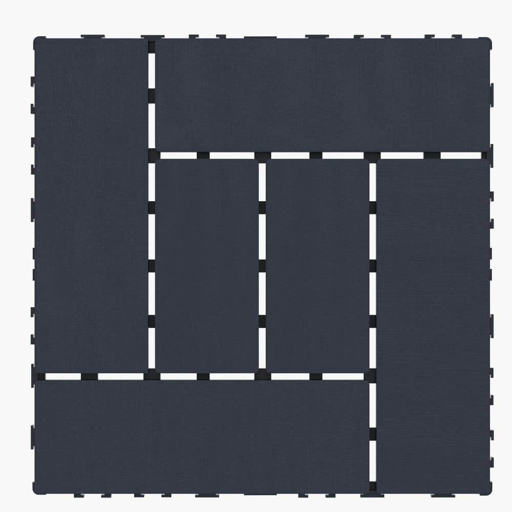 Tidoin Outdoor 1 ft. x 1 ft. Composite Deck Tile in Gray(44 Per Box)