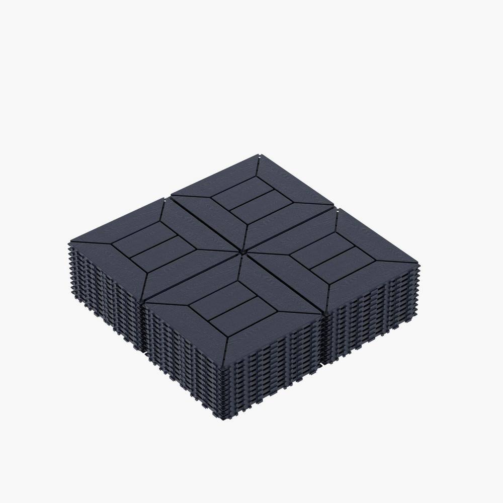 Tidoin Outdoor 1 ft. x 1 ft. Composite Deck Tile in Gray(44 Per Box)