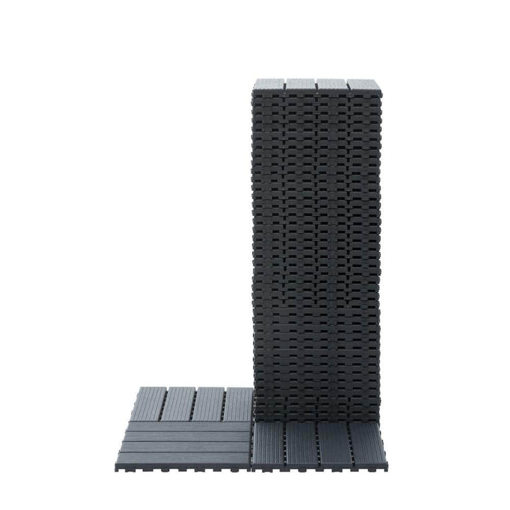 Tidoin Outdoor 1 ft. x 1 ft. Composite Deck Tile in Gray(44 Per Box)