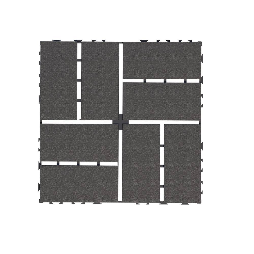 Tidoin Outdoor 1 ft. x 1 ft. Composite Deck Tile in Gray(44 Per Box)