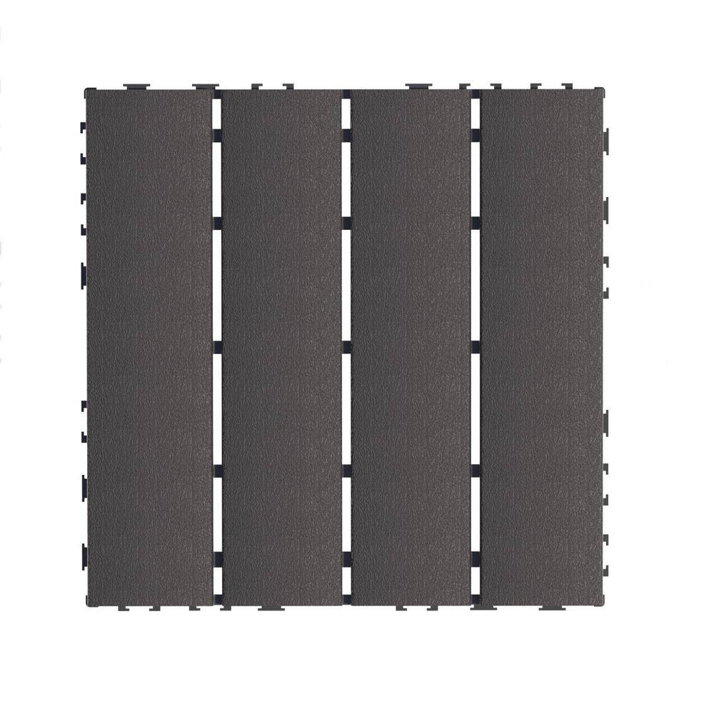 Tidoin Outdoor 1 ft. x 1 ft. Composite Deck Tile in Gray(44 Per Box)