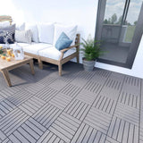 Tidoin Outdoor 1 ft. x 1 ft. Solid Wood Deck Tile in Gray(10 Per Box)
