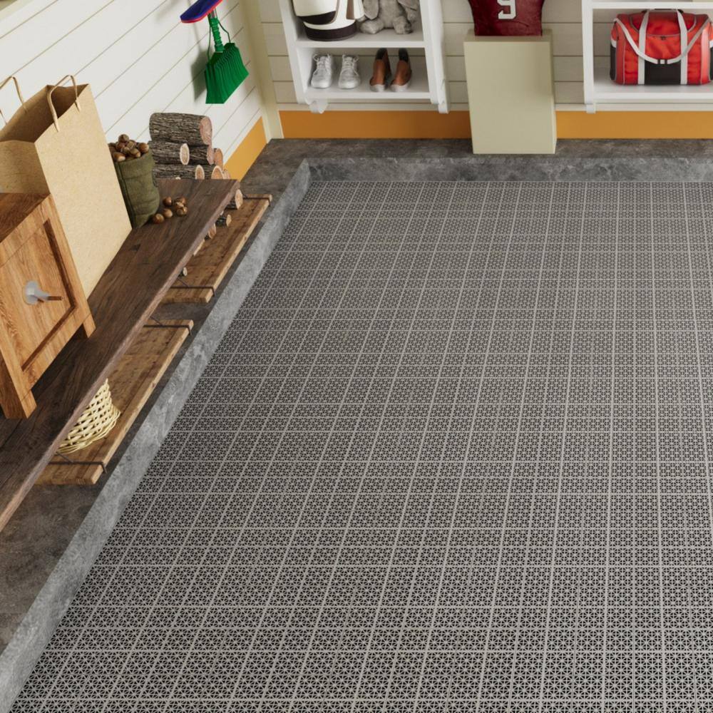 Tidoin Outdoor 1 ft. x 1 ft. Composite Deck Tile in Gray(60 Per Box)