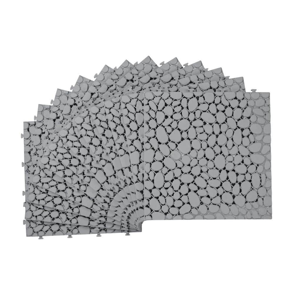 Tidoin Outdoor 1 ft. x 1 ft. Composite Deck Tile in Gray(24 Per Box)