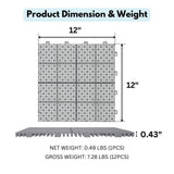 Tidoin Outdoor 1 ft. x 1 ft. Composite Deck Tile in Gray(12 Per Box)