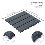 Tidoin Outdoor 1 ft. x 1 ft. Composite Interlocking Tile Deck Tile in Gray(44 Per Box)