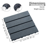 Tidoin Outdoor 1 ft. x 1 ft. Composite Interlocking Tile Deck Tile in Gray(44 Per Box)