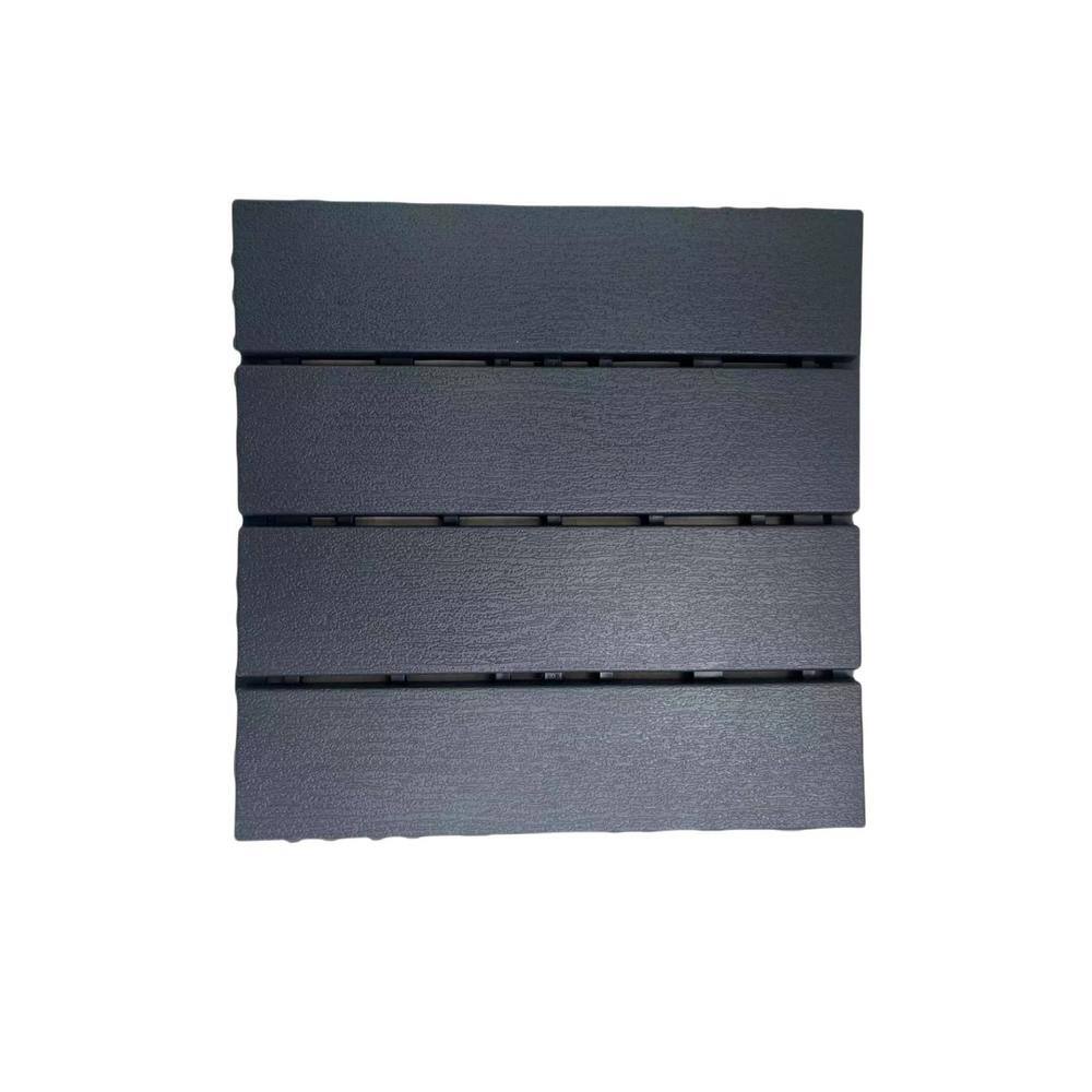 Tidoin Outdoor 1 ft. x 1 ft. Composite Interlocking Tile Deck Tile in Gray(36 Per Box)