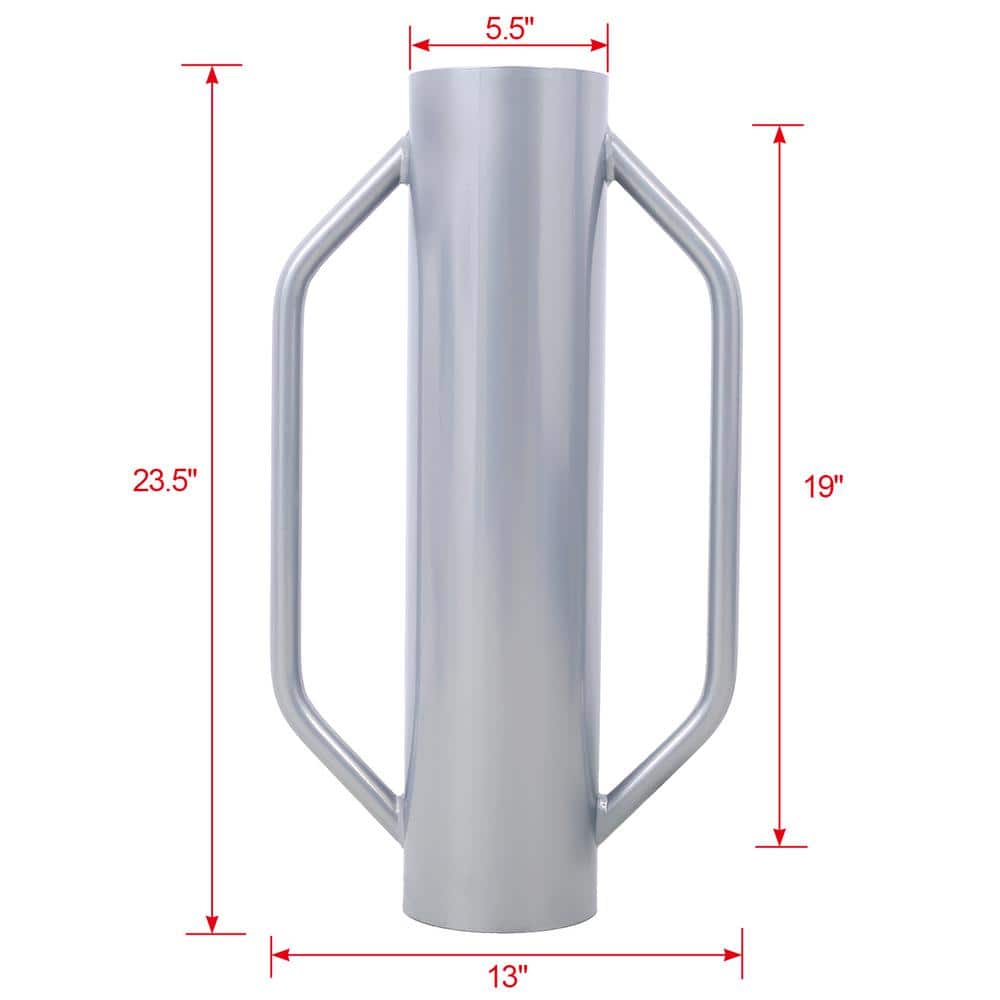 Tidoin 5.5 in. x 13 in. x 23.5 in. Metal Heavy Duty Fence Post with Handle for Installing Fence Post
