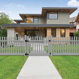 Kettle 4 ft. x 5 ft. Gray Dogear Picket Straight Vinyl Fence Gate