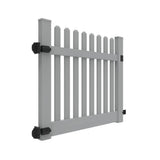 Kettle 4 ft. x 5 ft. Gray Dogear Picket Straight Vinyl Fence Gate