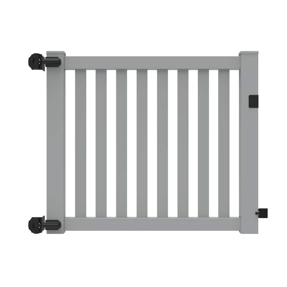 Barrette Outdoor Living Ohio 4 ft. x 5 ft. Gray Vinyl Fence Gate