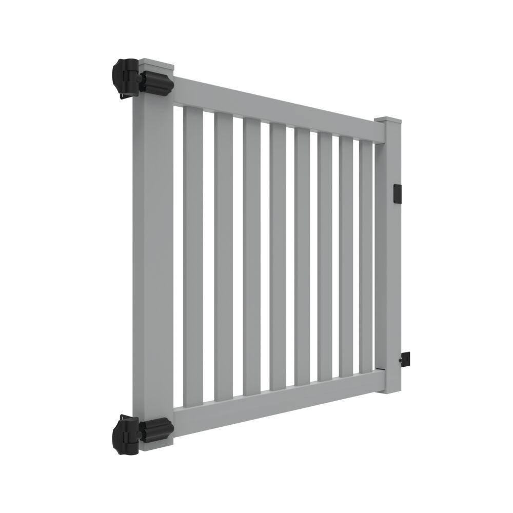 Barrette Outdoor Living Ohio 4 ft. x 5 ft. Gray Vinyl Fence Gate