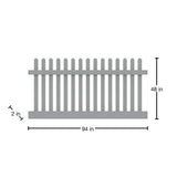Kettle Straight 4 ft. H x 8 ft. W Gray Picket Vinyl Fence Panel (Unassembled)