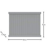 Bryce 6 ft. x 8 ft. Gray Privacy Flat Framed Vinyl Fence Panel