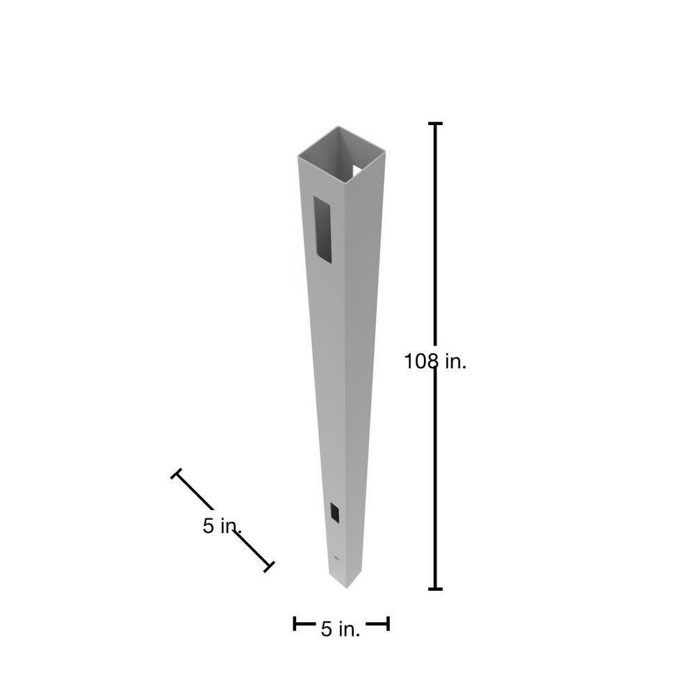 Barrette Outdoor Living Gray Vinyl Line Post - 5 in. x 5 in. x 108 in.