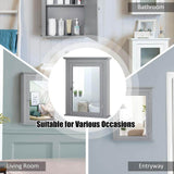 WELLFOR 22 in. W x 27 in. H Rectangular Gray MDF Surface Mount Medicine Cabinet with Mirror