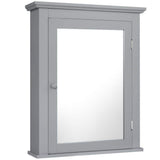 WELLFOR 22 in. W x 27 in. H Rectangular Gray MDF Surface Mount Medicine Cabinet with Mirror