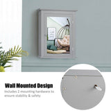WELLFOR 22 in. W x 27 in. H Rectangular Gray MDF Surface Mount Medicine Cabinet with Mirror