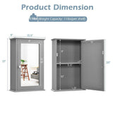 WELLFOR 13.5 in. W x 21 in. H Rectangular Gray MDF Surface Mount Medicine Cabinet with Mirror Door