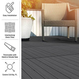 Pure Garden 1 ft. W x 1 ft. L 6 Patio Tiles Woodgrain Wood/Polypropylene Interlocking Deck Tile Flooring in Gray