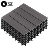 Pure Garden 1 ft. W x 1 ft. L 6 Patio Tiles Woodgrain Wood/Polypropylene Interlocking Deck Tile Flooring in Gray