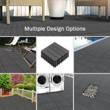 Pure Garden 1 ft. W x 1 ft. L 6 Patio Tiles Woodgrain Wood/Polypropylene Interlocking Deck Tile Flooring in Gray