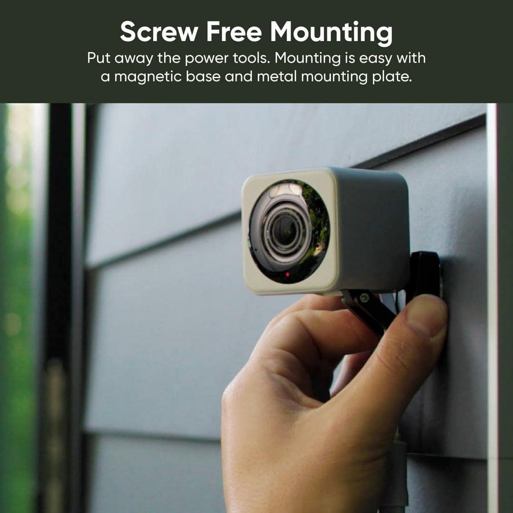 Wyze Cam v4 Wi-Fi 2.5K QHD Indoor/Outdoor Plug-In Smart Home Security Camera, Color Night Vision, 2-Way Audio (Gray)