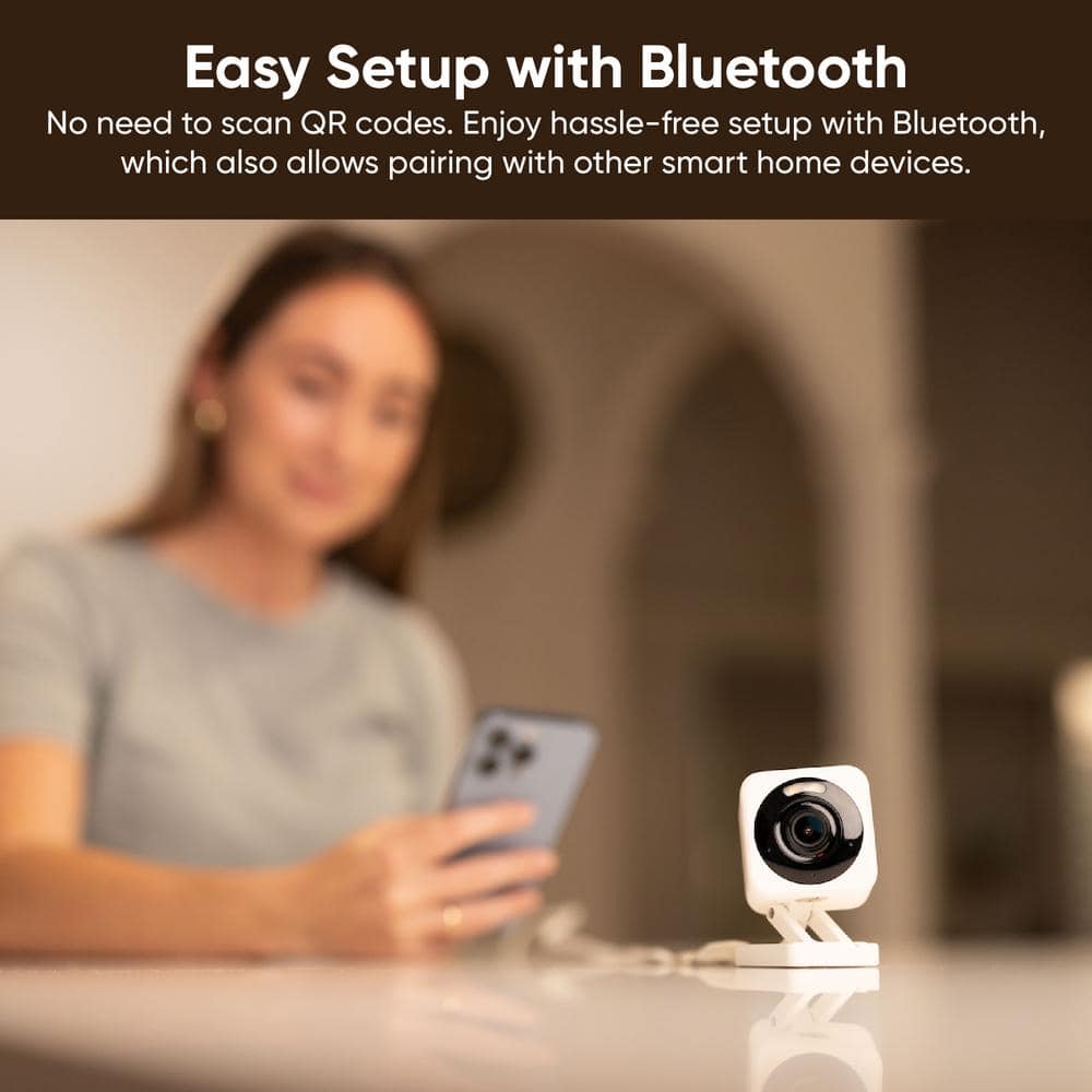 Wyze Cam v4 Wi-Fi 2.5K QHD Indoor/Outdoor Plug-In Smart Home Security Camera, Color Night Vision, 2-Way Audio (Gray)