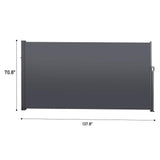 Zeus & Ruta 137.8 in. W x 70.8 in. H Patio Retractable Folding Side Awning Screen Privacy Divider