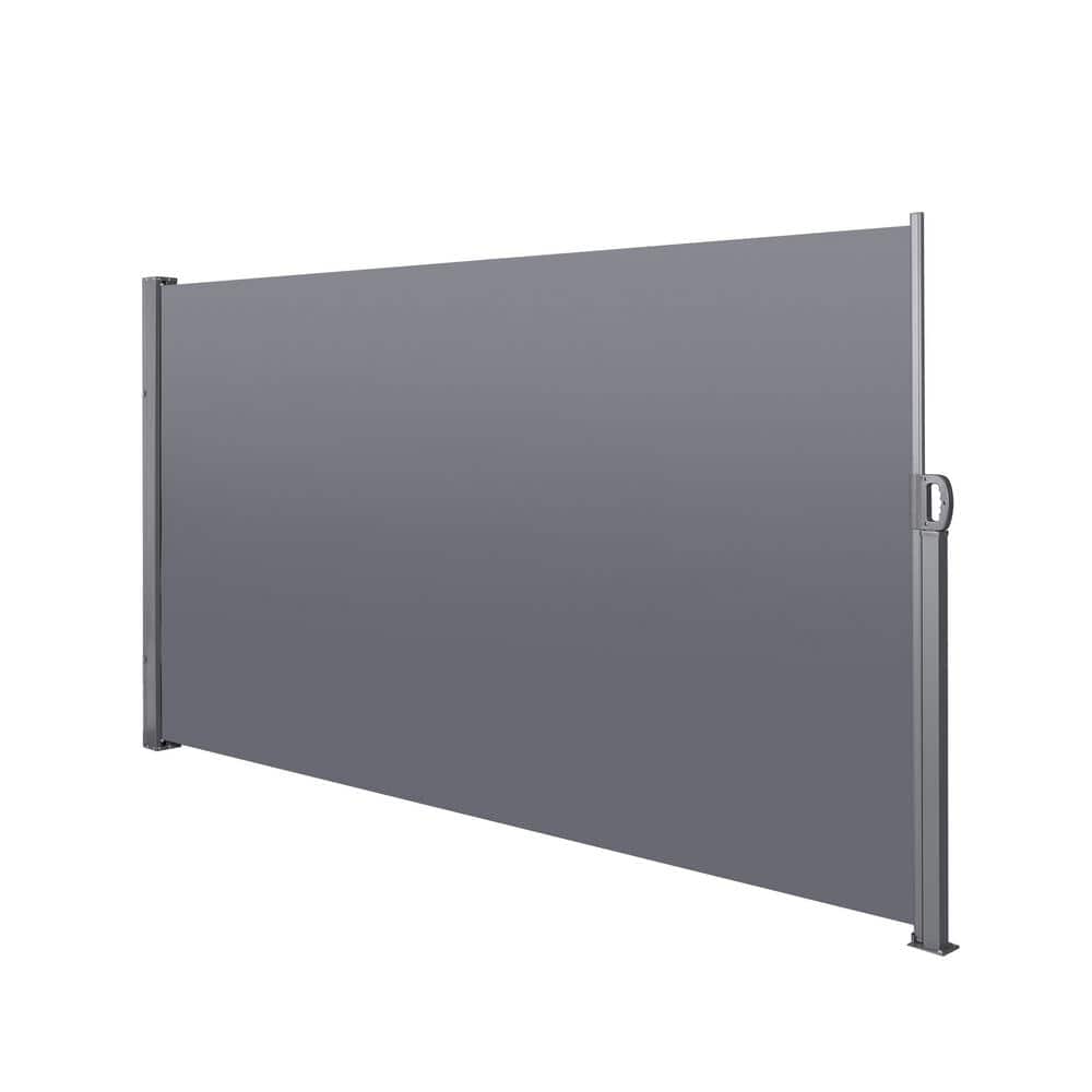 Zeus & Ruta 137.8 in. W x 70.8 in. H Patio Retractable Folding Side Awning Screen Privacy Divider