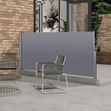 Zeus & Ruta 137.8 in. W x 70.8 in. H Patio Retractable Folding Side Awning Screen Privacy Divider