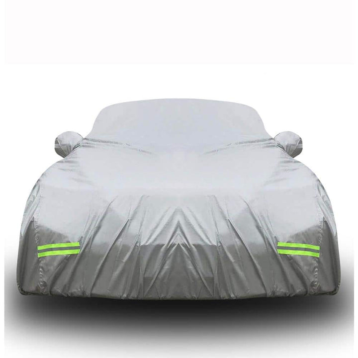 Mockins 185 in. x 70 in. x 60 in. Water Resistant Car Cover - 190T Silver Polyester - Small Sedan