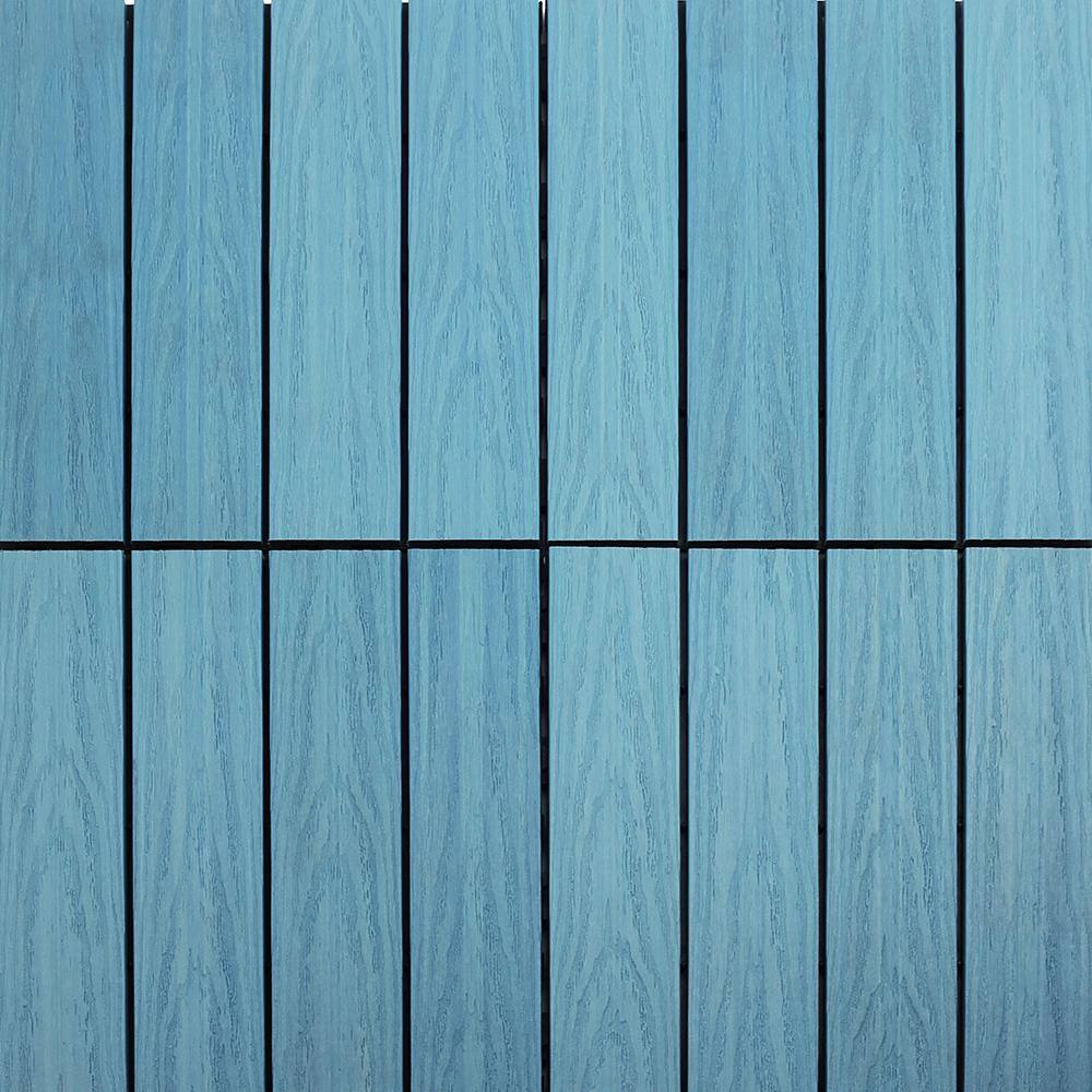 NewTechWood UltraShield Naturale 1 ft. x 1 ft. Quick Deck Outdoor Composite Deck Tile Sample in Grecian Blue