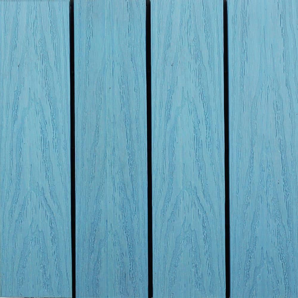 NewTechWood UltraShield Naturale 1 ft. x 1 ft. Quick Deck Outdoor Composite Deck Tile Sample in Grecian Blue
