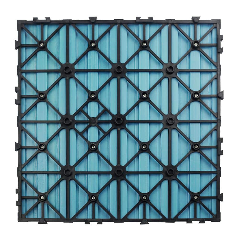 NewTechWood UltraShield Naturale 1 ft. x 1 ft. Quick Deck Outdoor Composite Deck Tile Sample in Grecian Blue