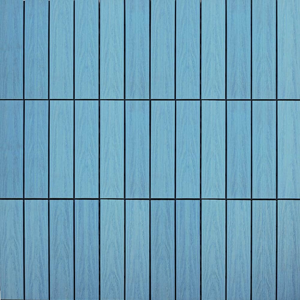 NewTechWood UltraShield Naturale 1 ft. x 1 ft. Quick Deck Outdoor Composite Deck Tile in Grecian Blue (10 sq. ft. Per Box)