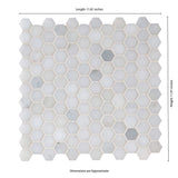 MSI Greecian White Mini Hexagon 11.61 in. x 11.81 in. x 10 mm Polished Marble Mesh-Mounted Mosaic Tile (0.95 sq. ft.)