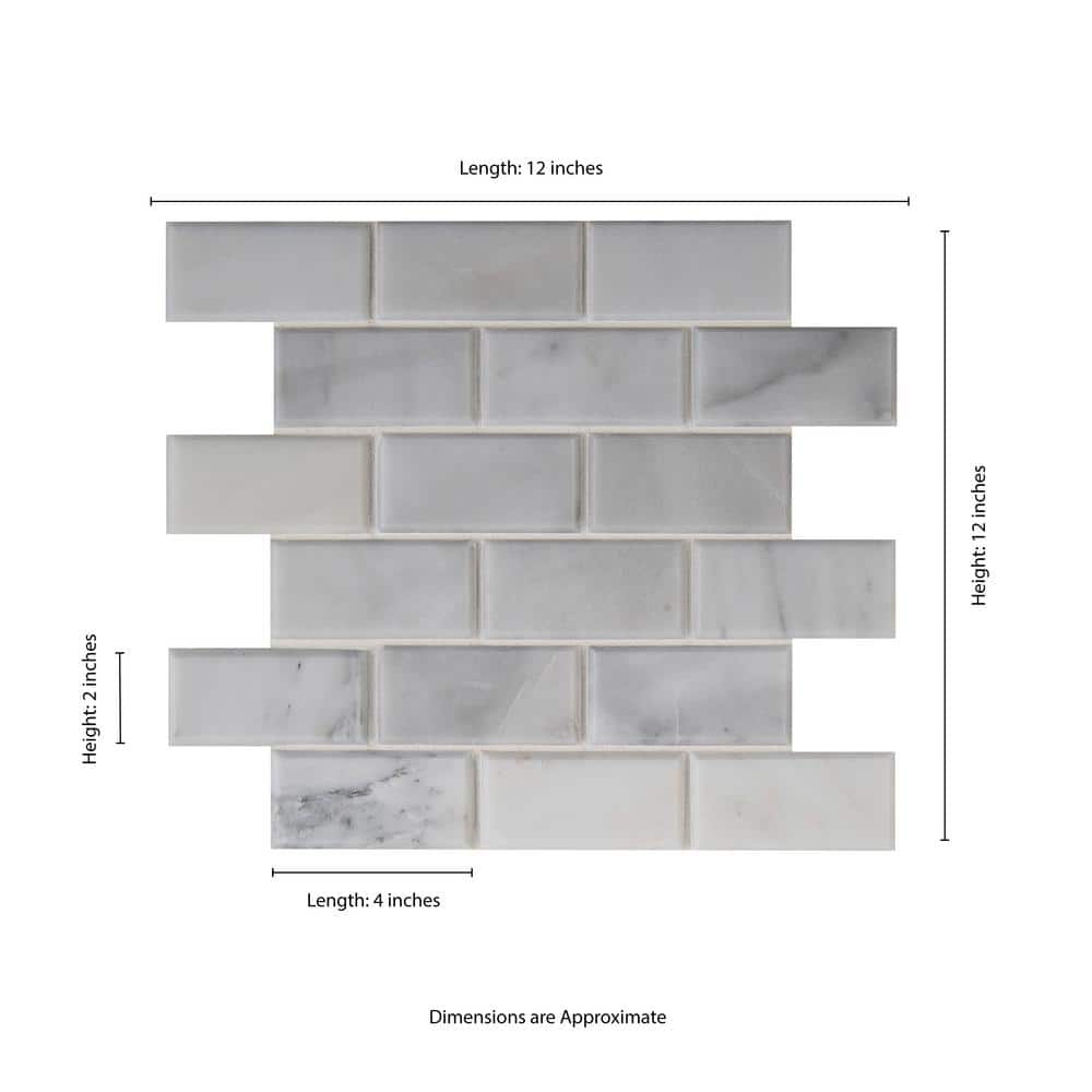 MSI Greecian White Beveled 12 in. x 12 in. x 10 mm Polished Marble Mesh-Mounted Mosaic Tile (1 sq. ft.)